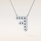 0.342 TCW Round Cut Moissanite F Initial Pendant Necklace