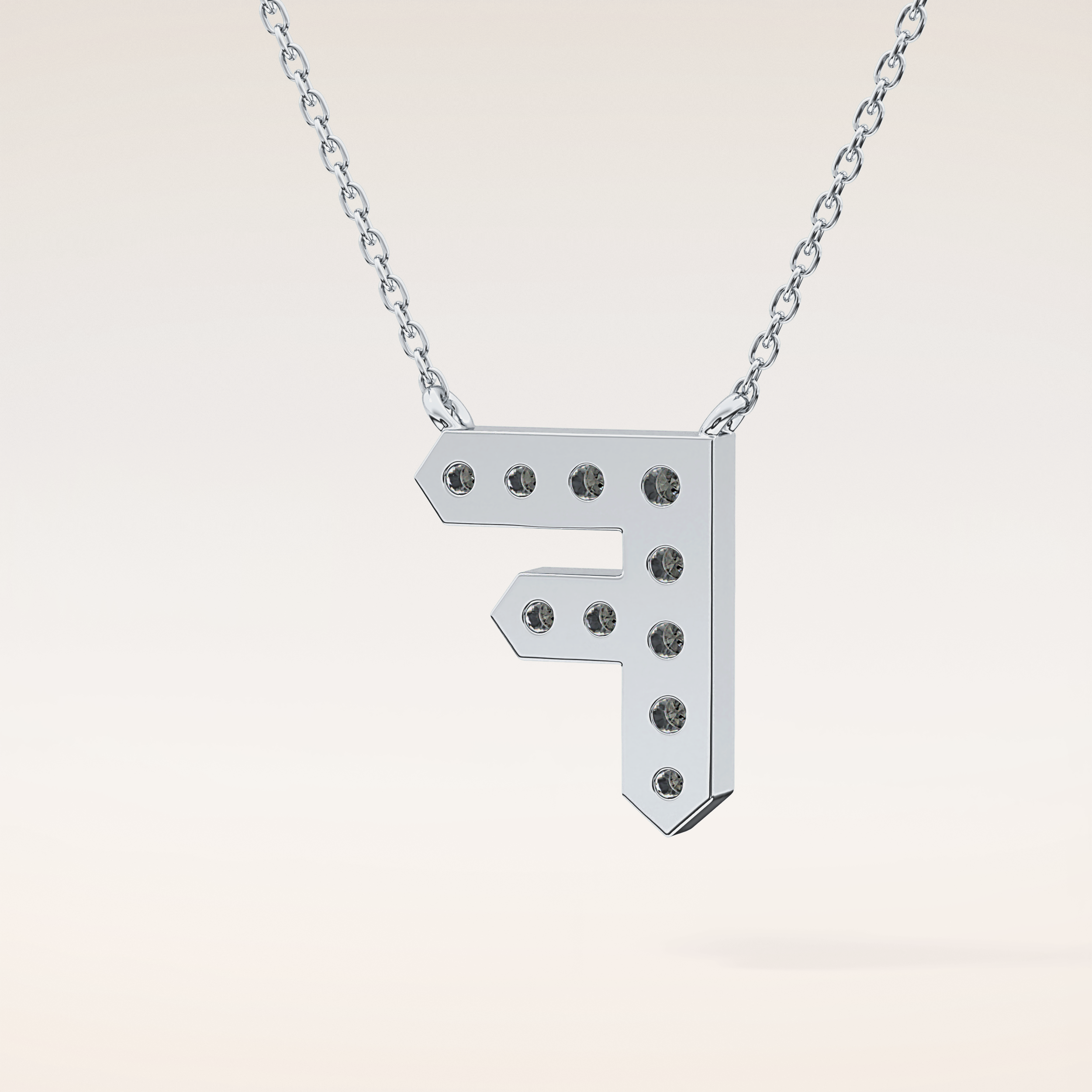 0.342 TCW Round Cut Moissanite F Initial Pendant Necklace