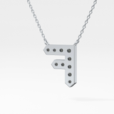0.342 TCW Round Lab Grown Diamond F Initial Pendant Necklace