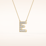 0.385 TCW Round Cut Moissanite E Initial Pendant Necklace