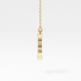 0.385 TCW Round Lab Grown Diamond E Initial Pendant Necklace