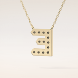 0.385 TCW Round Cut Moissanite E Initial Pendant Necklace