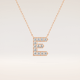 0.385 TCW Round Cut Moissanite E Initial Pendant Necklace