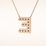 0.385 TCW Round Cut Moissanite E Initial Pendant Necklace