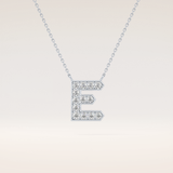 0.385 TCW Round Cut Moissanite E Initial Pendant Necklace