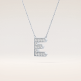 0.385 TCW Round Cut Moissanite E Initial Pendant Necklace