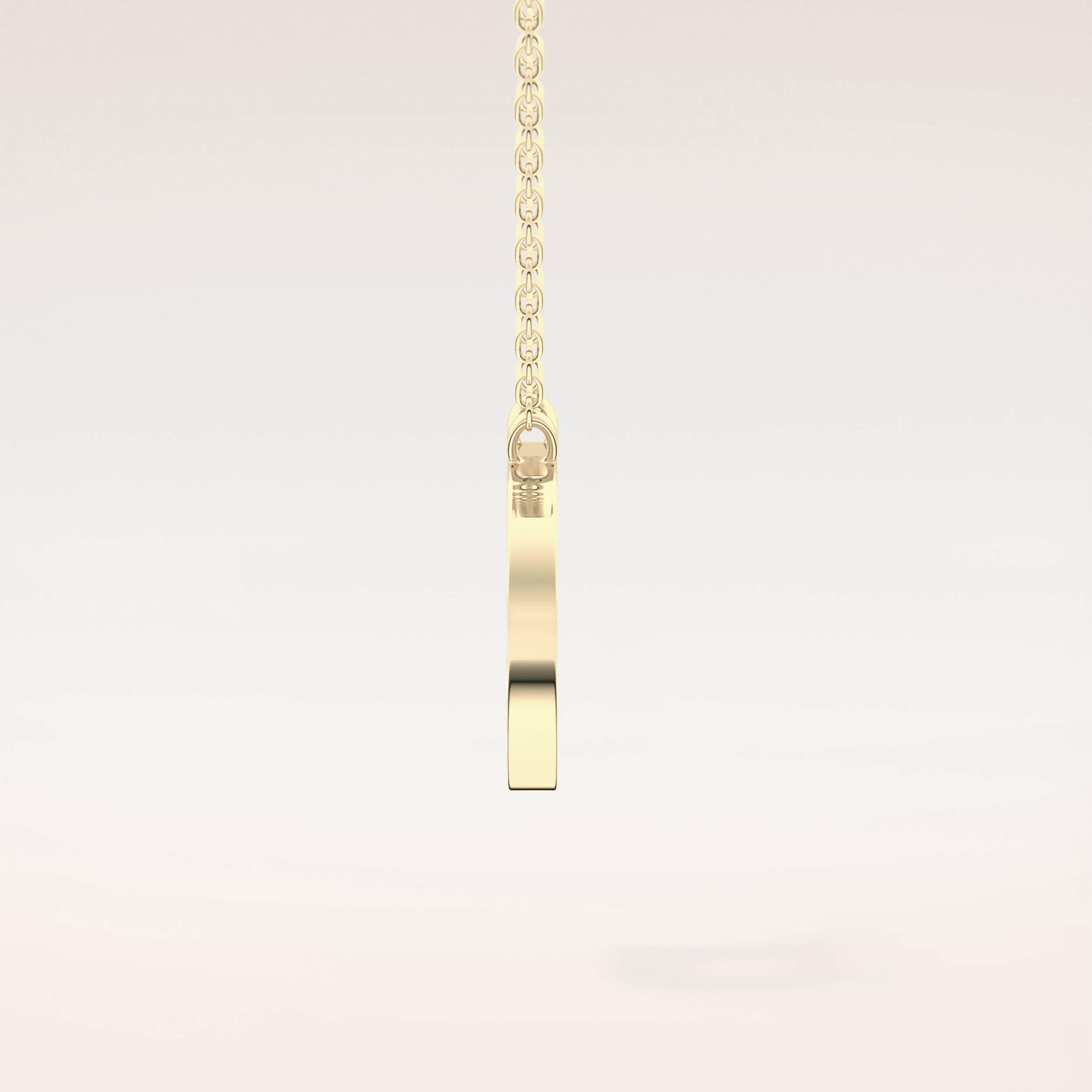 0.243 TCW Round Cut Moissanite D Initial Pendant Necklace