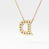 0.243 TCW Round Lab Grown Diamond D Initial Pendant Necklace