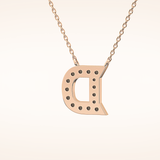 0.243 TCW Round Cut Moissanite D Initial Pendant Necklace