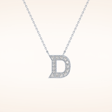 0.243 TCW Round Cut Moissanite D Initial Pendant Necklace