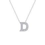 0.243 TCW Round Lab Grown Diamond D Initial Pendant Necklace