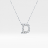 0.243 TCW Round Lab Grown Diamond D Initial Pendant Necklace