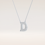 0.243 TCW Round Cut Moissanite D Initial Pendant Necklace