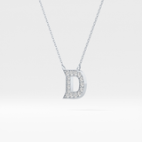 0.243 TCW Round Lab Grown Diamond D Initial Pendant Necklace