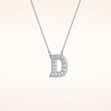 0.243 TCW Round Cut Moissanite D Initial Pendant Necklace