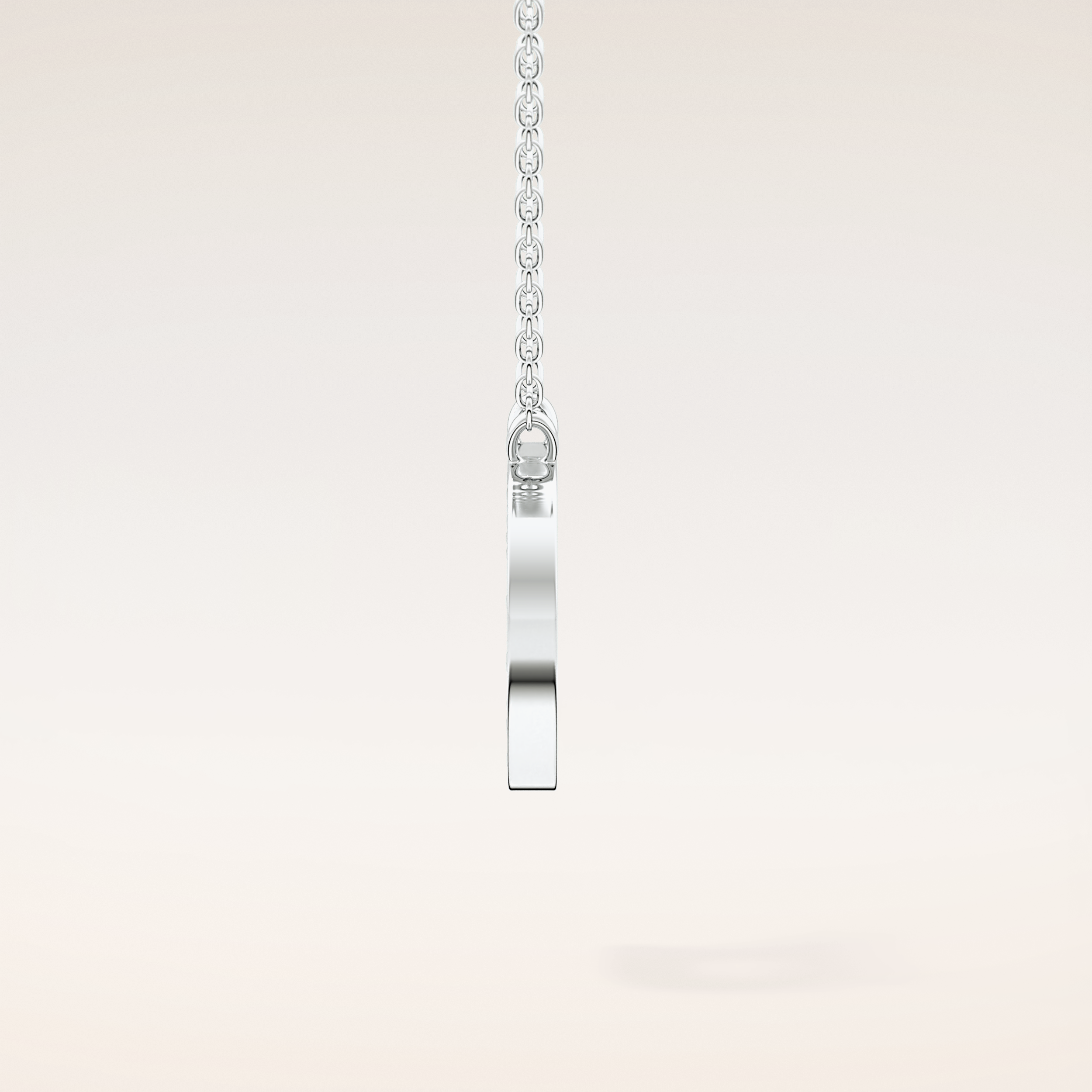 0.243 TCW Round Cut Moissanite D Initial Pendant Necklace