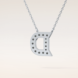 0.243 TCW Round Cut Moissanite D Initial Pendant Necklace