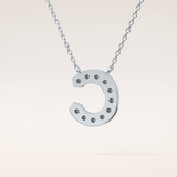 0.24 TCW Round Cut Moissanite C Initial Pendant Necklace