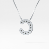 0.24 TCW Round Lab Grown Diamond C Initial Pendant Necklace
