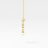 0.323 TCW Round Lab Grown Diamond B Initial Pendant Necklace