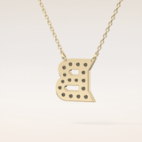 0.323 TCW Round Cut Moissanite B Initial Pendant Necklace