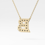 0.323 TCW Round Lab Grown Diamond B Initial Pendant Necklace