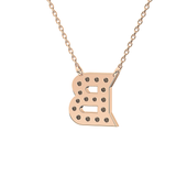0.323 TCW Round Lab Grown Diamond B Initial Pendant Necklace