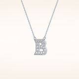 0.323 TCW Round Cut Moissanite B Initial Pendant Necklace