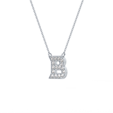 0.323 TCW Round Lab Grown Diamond B Initial Pendant Necklace