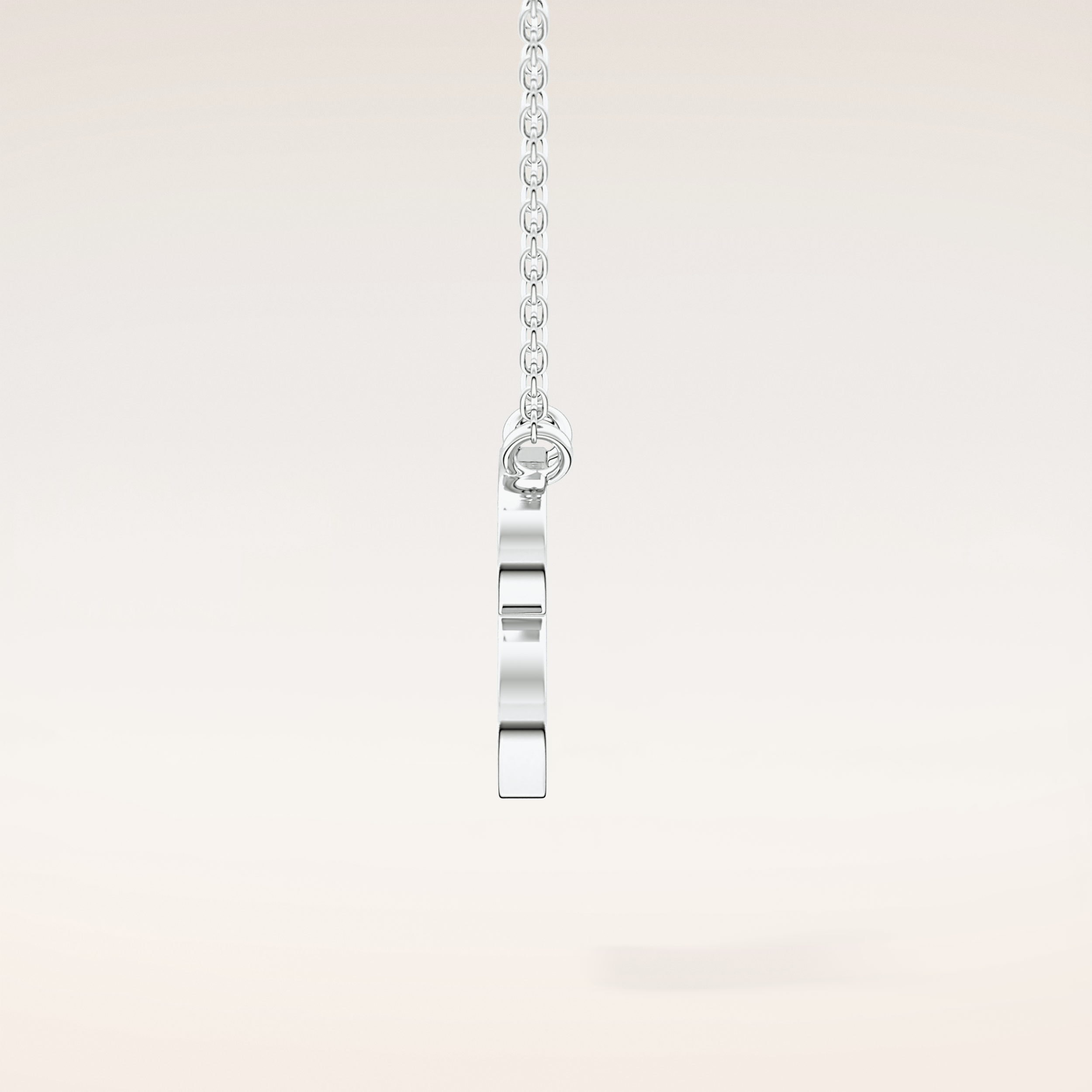 0.323 TCW Round Cut Moissanite B Initial Pendant Necklace