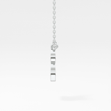 0.323 TCW Round Lab Grown Diamond B Initial Pendant Necklace