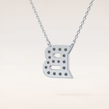 0.323 TCW Round Cut Moissanite B Initial Pendant Necklace