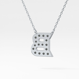 0.323 TCW Round Lab Grown Diamond B Initial Pendant Necklace
