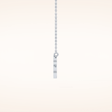 0.323 TCW Round Cut Moissanite B Initial Pendant Necklace