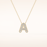 0.226 TCW Round Cut Moissanite A Initial Pendant Necklace
