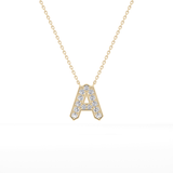 0.226 TCW Round Lab Grown Diamond A Initial Pendant Necklace