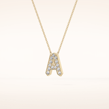0.226 TCW Round Cut Moissanite A Initial Pendant Necklace