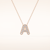 0.226 TCW Round Cut Moissanite A Initial Pendant Necklace