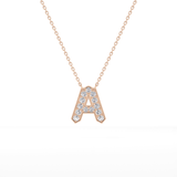0.226 TCW Round Lab Grown Diamond A Initial Pendant Necklace