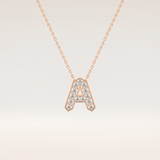 0.226 TCW Round Cut Moissanite A Initial Pendant Necklace