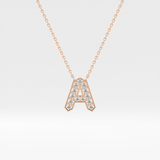 0.226 TCW Round Lab Grown Diamond A Initial Pendant Necklace