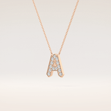 0.226 TCW Round Cut Moissanite A Initial Pendant Necklace