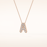 0.226 TCW Round Cut Moissanite A Initial Pendant Necklace