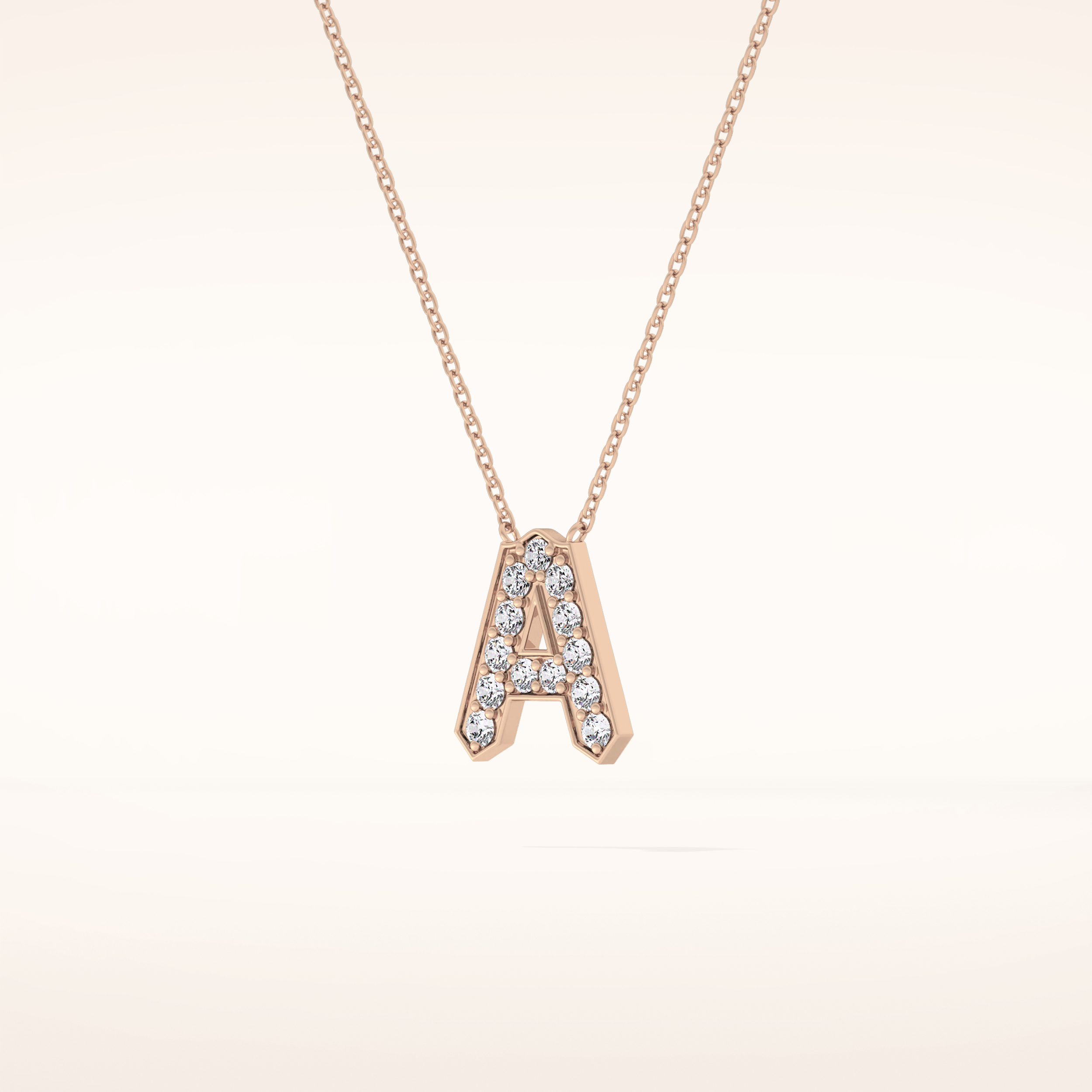 0.226 TCW Round Cut Moissanite A Initial Pendant Necklace