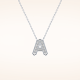 0.226 TCW Round Cut Moissanite A Initial Pendant Necklace