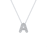 0.226 TCW Round Lab Grown Diamond A Initial Pendant Necklace