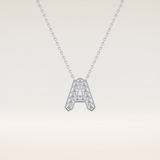 0.226 TCW Round Cut Moissanite A Initial Pendant Necklace
