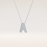 0.226 TCW Round Cut Moissanite A Initial Pendant Necklace