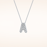 0.226 TCW Round Cut Moissanite A Initial Pendant Necklace