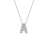 0.226 TCW Round Lab Grown Diamond A Initial Pendant Necklace